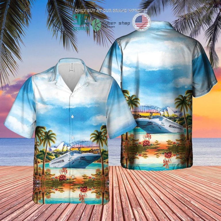 po cruises australia sydney harbour bridge hawaiian shirt shorts 3 6592