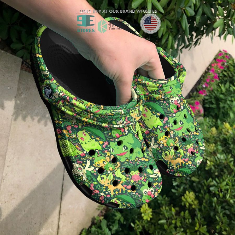 pokemon grass type pattern crocs crocband shoes 2 22643