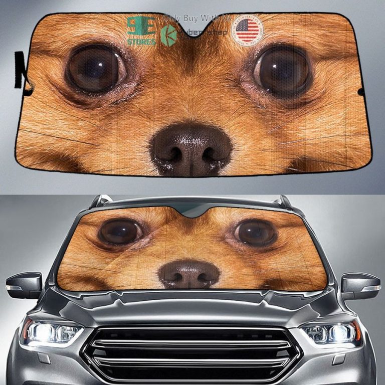 pomeranian eyes car sun shade 1 14928