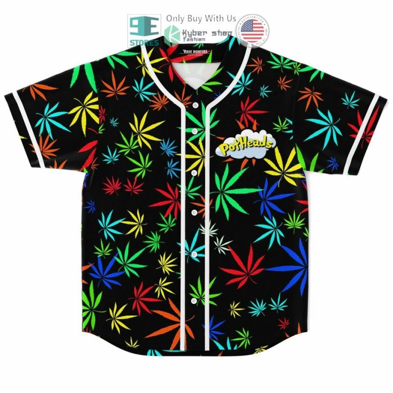 potheads multicolor cannabis baseball jersey 1 55816