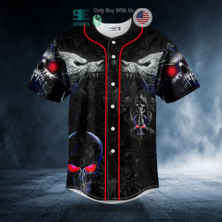 praying the death skull baseball jersey 3 39336