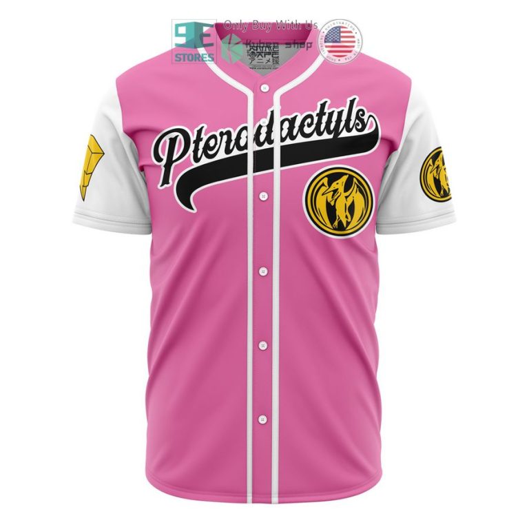 pterodactyls pink power rangers baseball jersey 1 37069