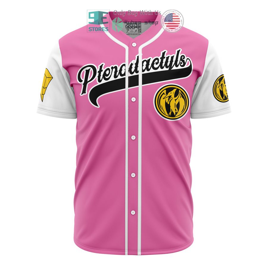 pterodactyls pink power rangers baseball jersey 1 37069