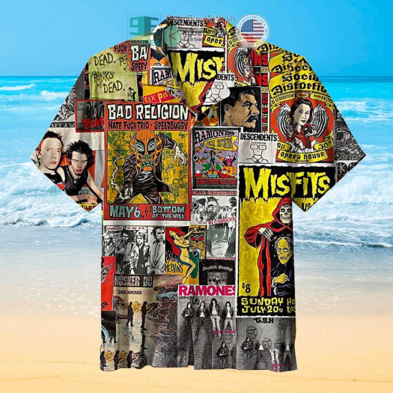 punk rock collage hawaiian shirt 1 37132