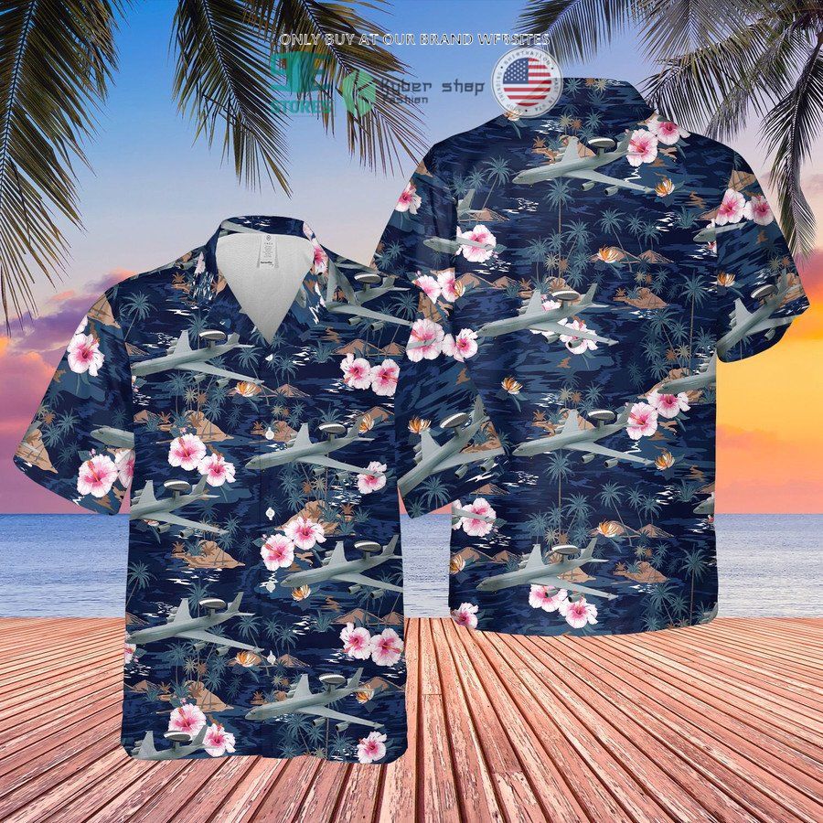 raf boeing e 3d sentry aew1 hawaiian shirt shorts 2 14279