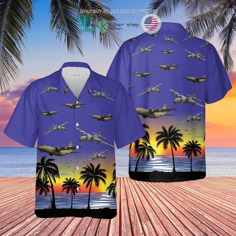 raf c 130 hercules purple hawaiian shirt shorts 2 17335