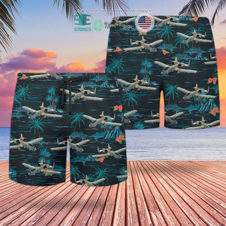 raf historical fairchild republic a 10a thunderbolt ii hawaiian shirt shorts 3 37111