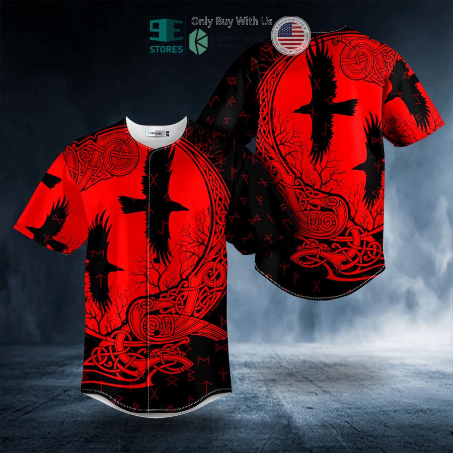 red black ravens viking baseball jersey 1 12732