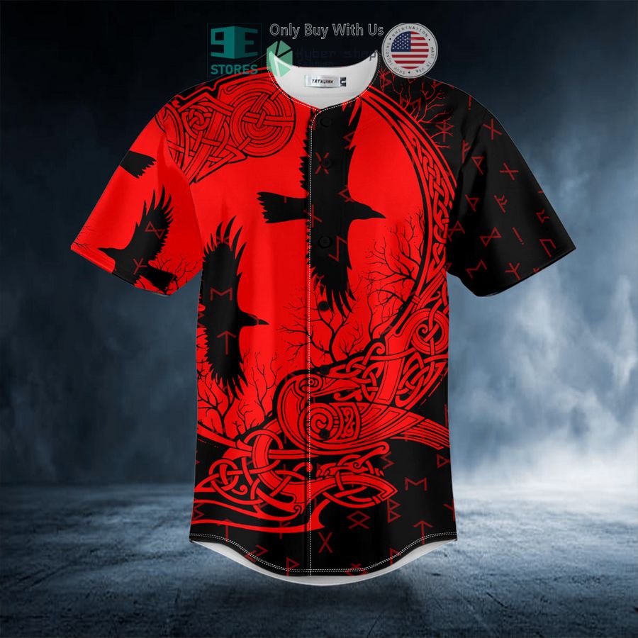red black ravens viking baseball jersey 3 67779