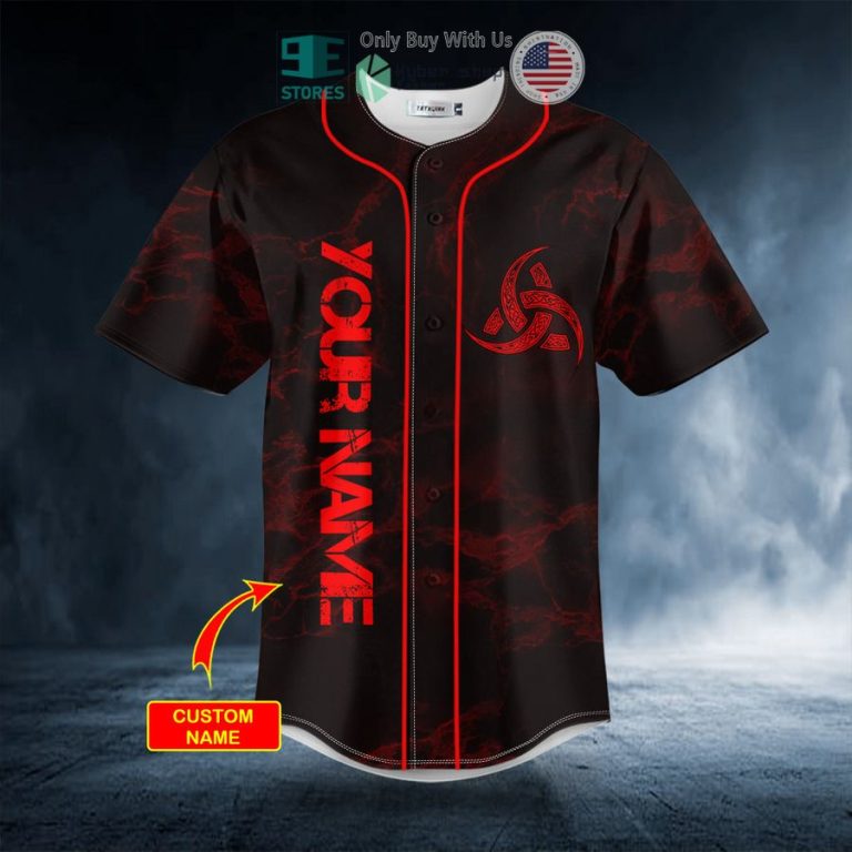 red vegvisir yggdrasill viking tattoo baseball jersey 3 68846