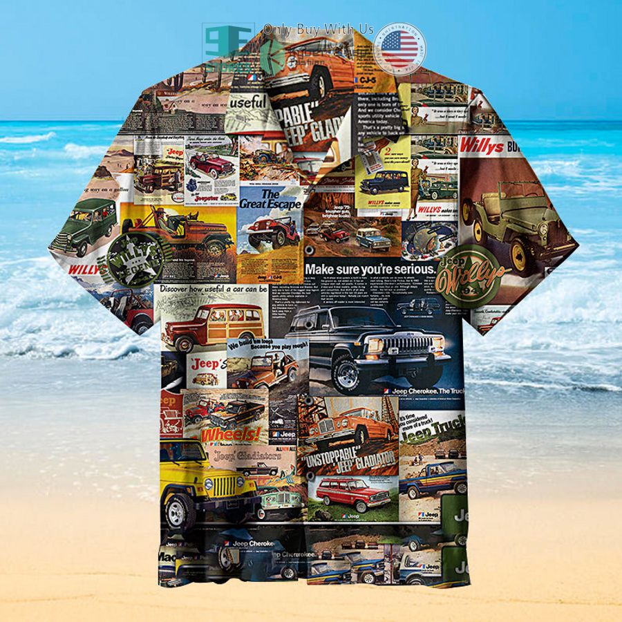 retro jeep collage hawaiian shirt 1 37427