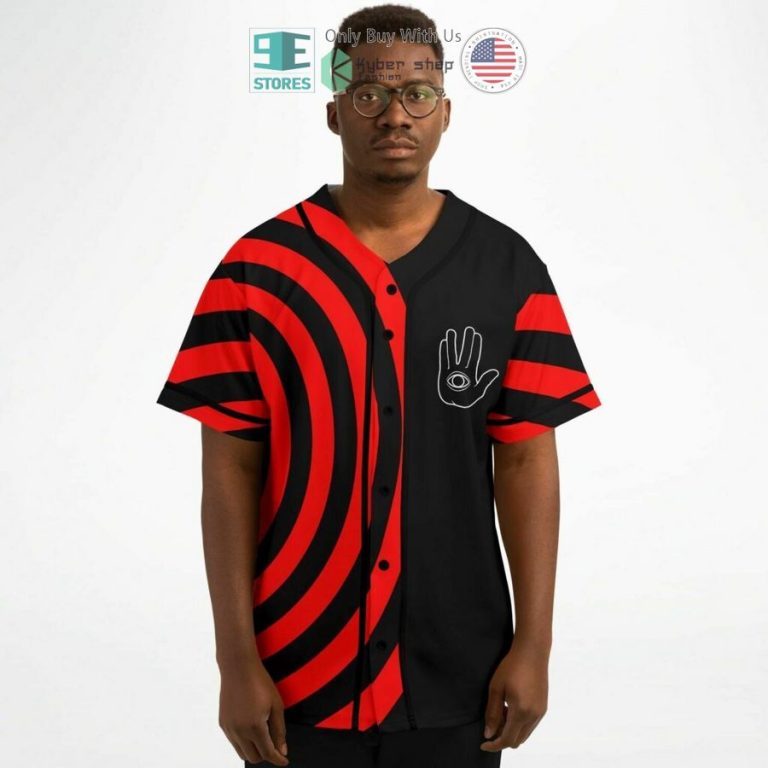 rezz logo black red baseball jersey 3 91364