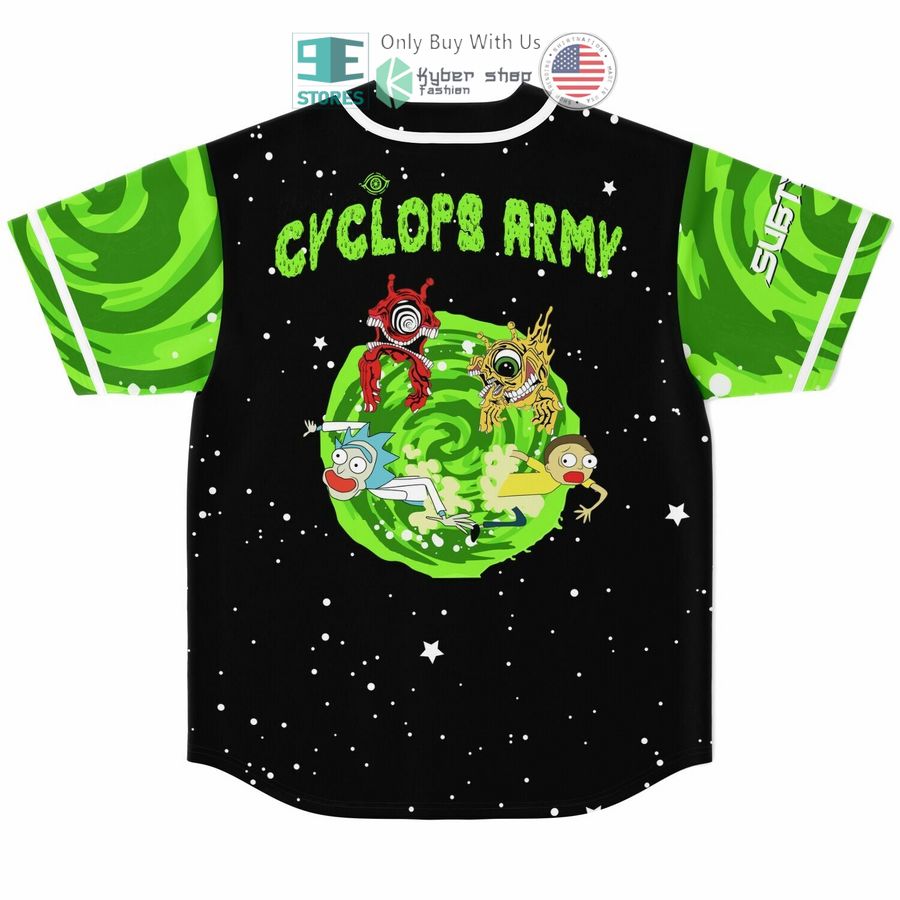 rick morty cyclops army subtronics black green baseball jersey 2 27075