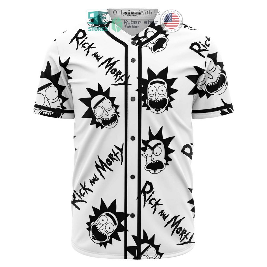 rick sanchez pattern white baseball jersey 1 65331