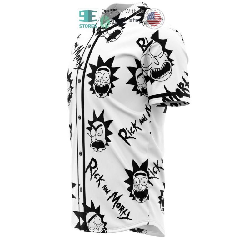 rick sanchez pattern white baseball jersey 3 7731