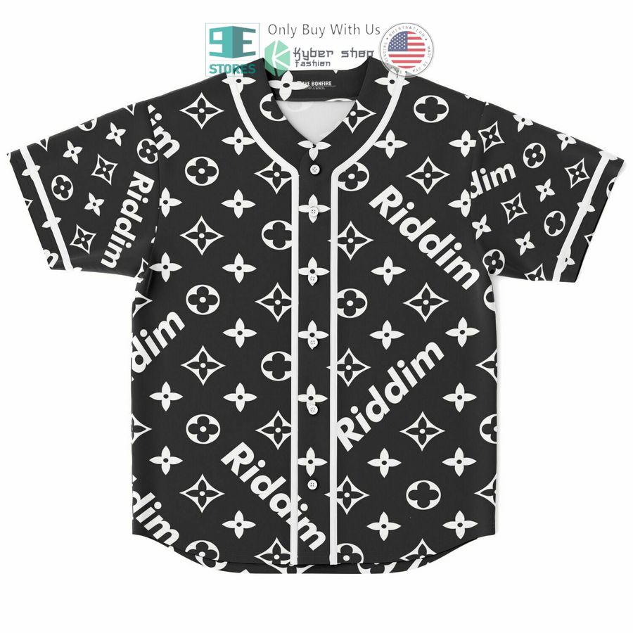 riddim louis vuitton black pattern baseball jersey 1 48744