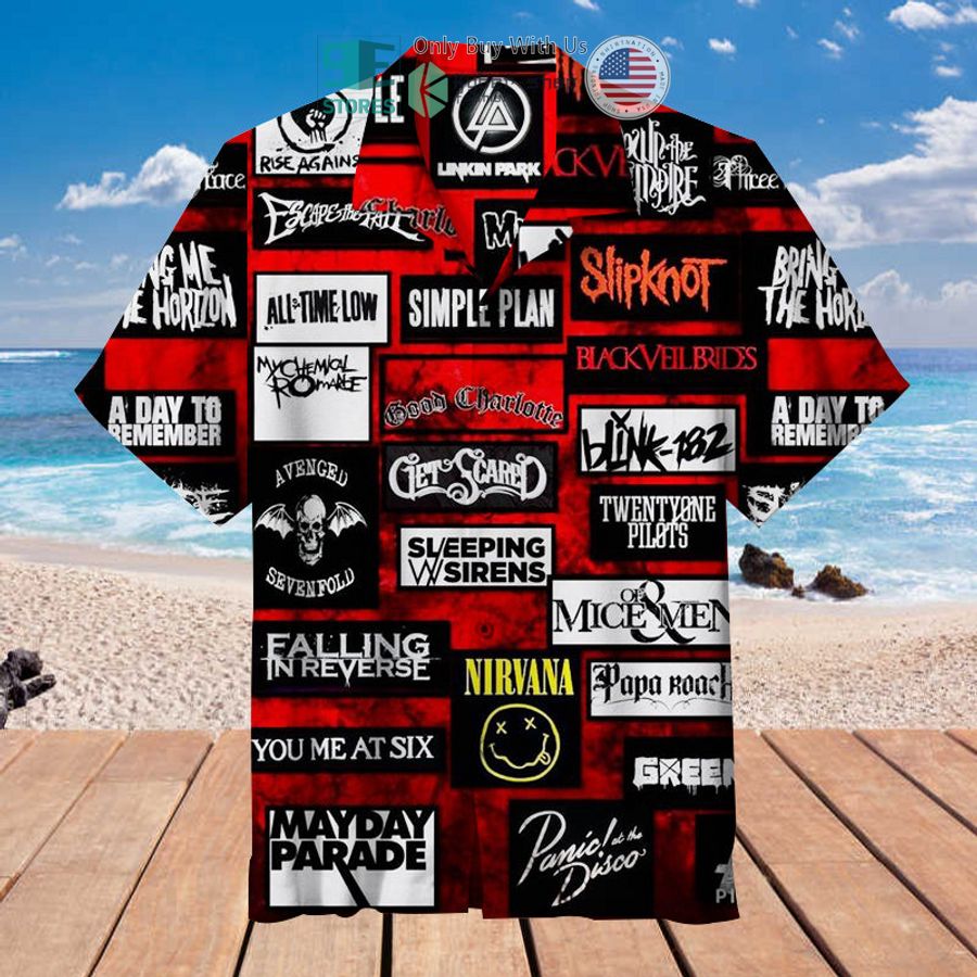 rock band collage red hawaiian shirt 1 84249