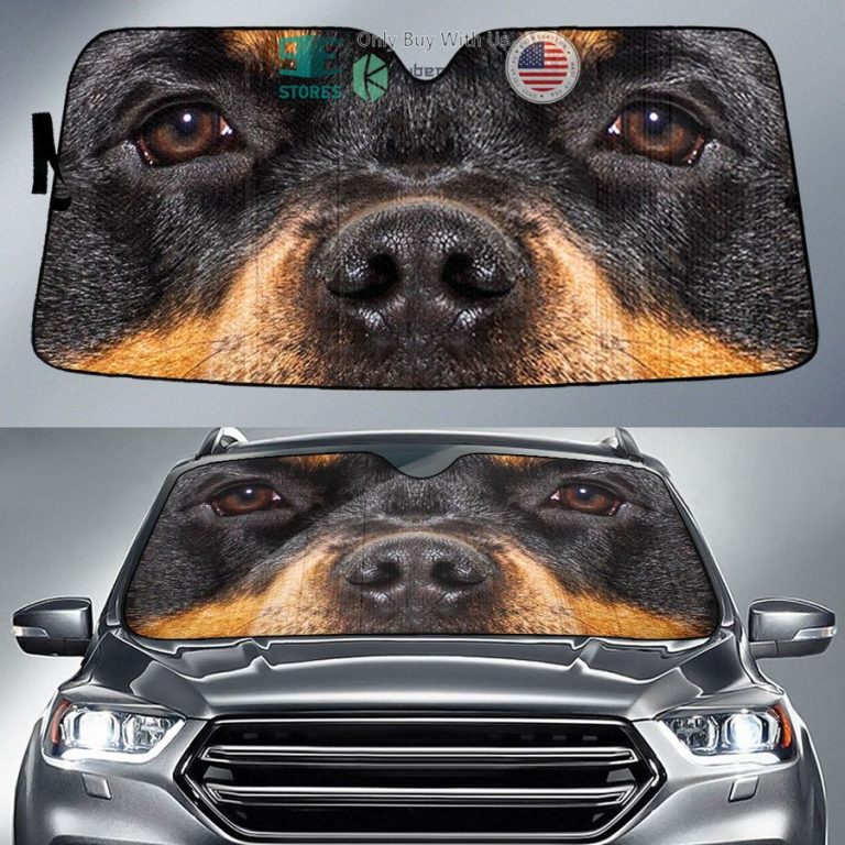 rottweiler eyes car sun shade 1 44131