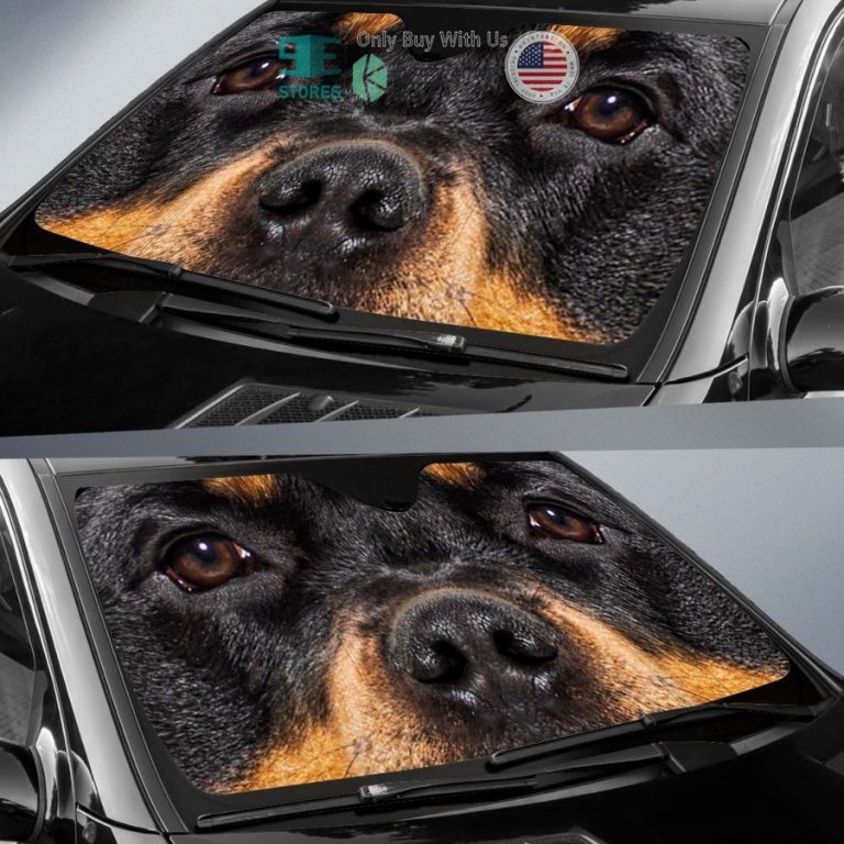 rottweiler eyes car sun shade 2 46192