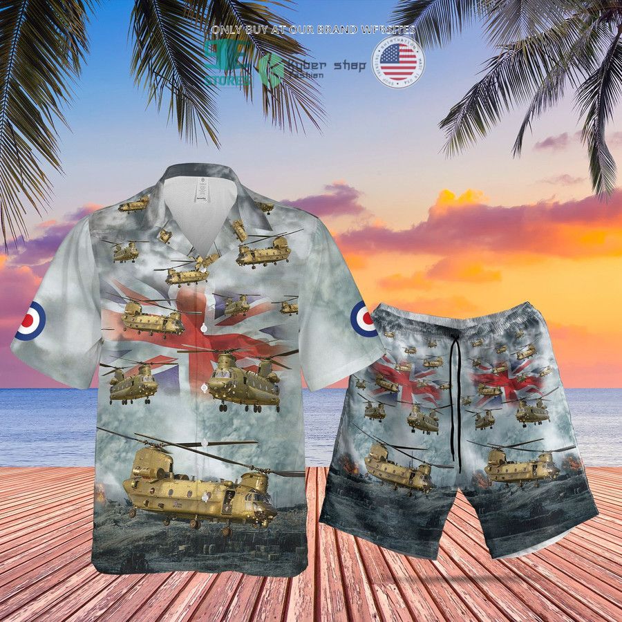royal air force boeing chinook uk flag hawaiian shirt shorts 1 32747