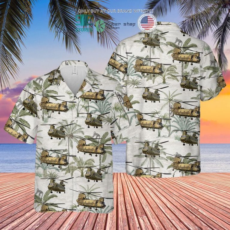 royal air force boeing chinook white hawaiian shirt shorts 3 73602