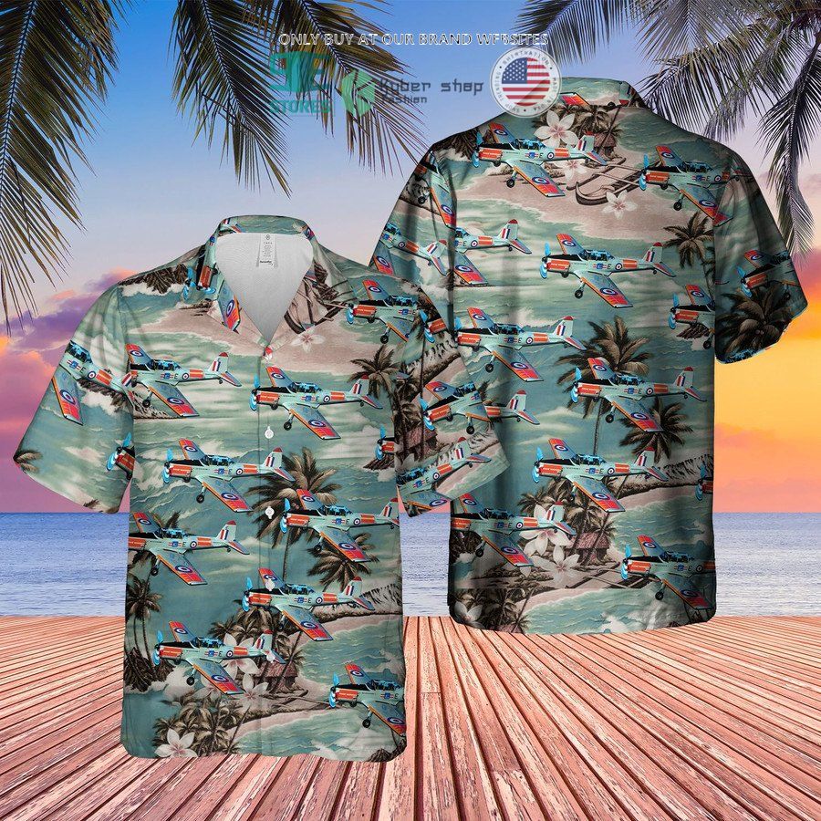 royal air force dhc 1 chipmunk green hawaiian shirt 1 58054