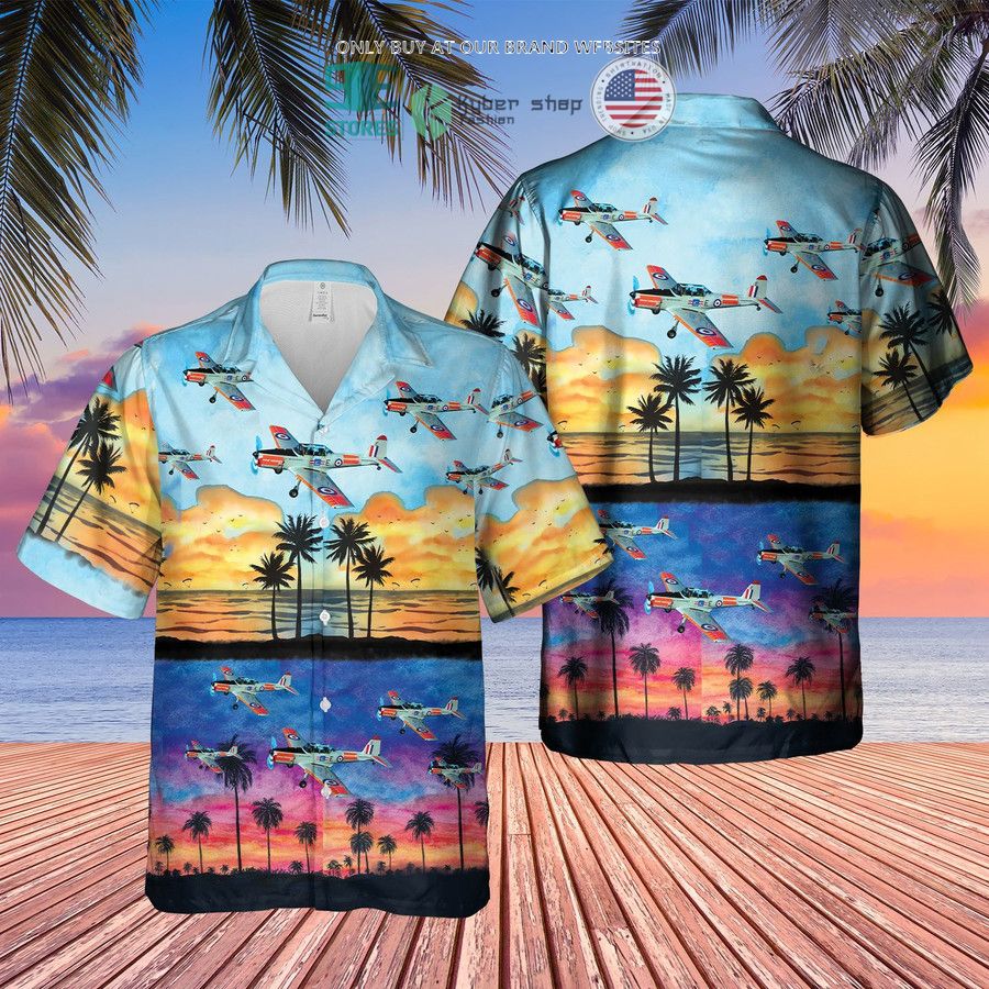 royal air force dhc 1 chipmunk palm tree hawaiian shirt 1 74699