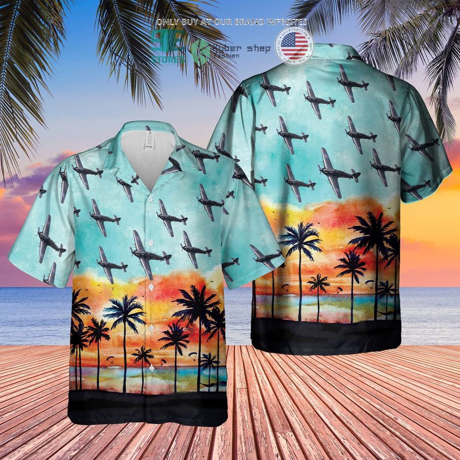 royal air force hawker hurricane night fighter hawaiian shirt 1 22082