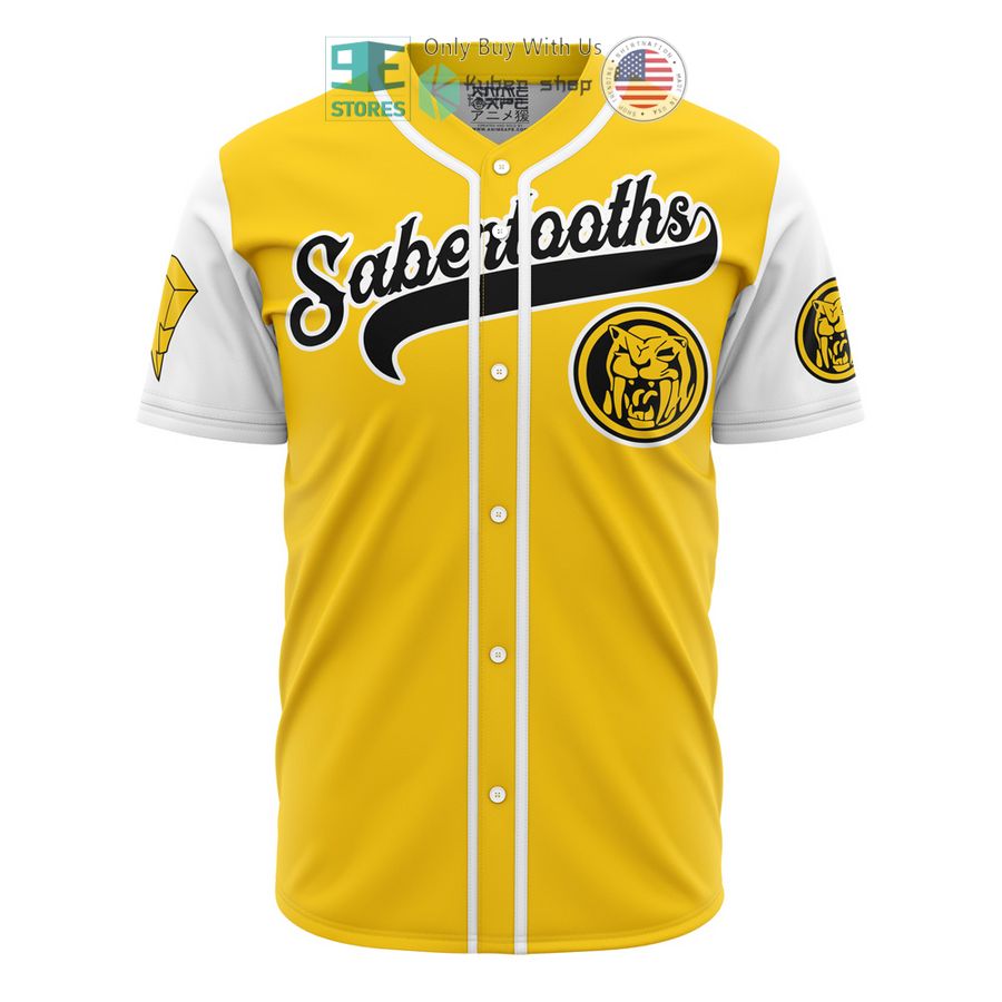 sabertooths yellow power rangers baseball jersey 1 80263