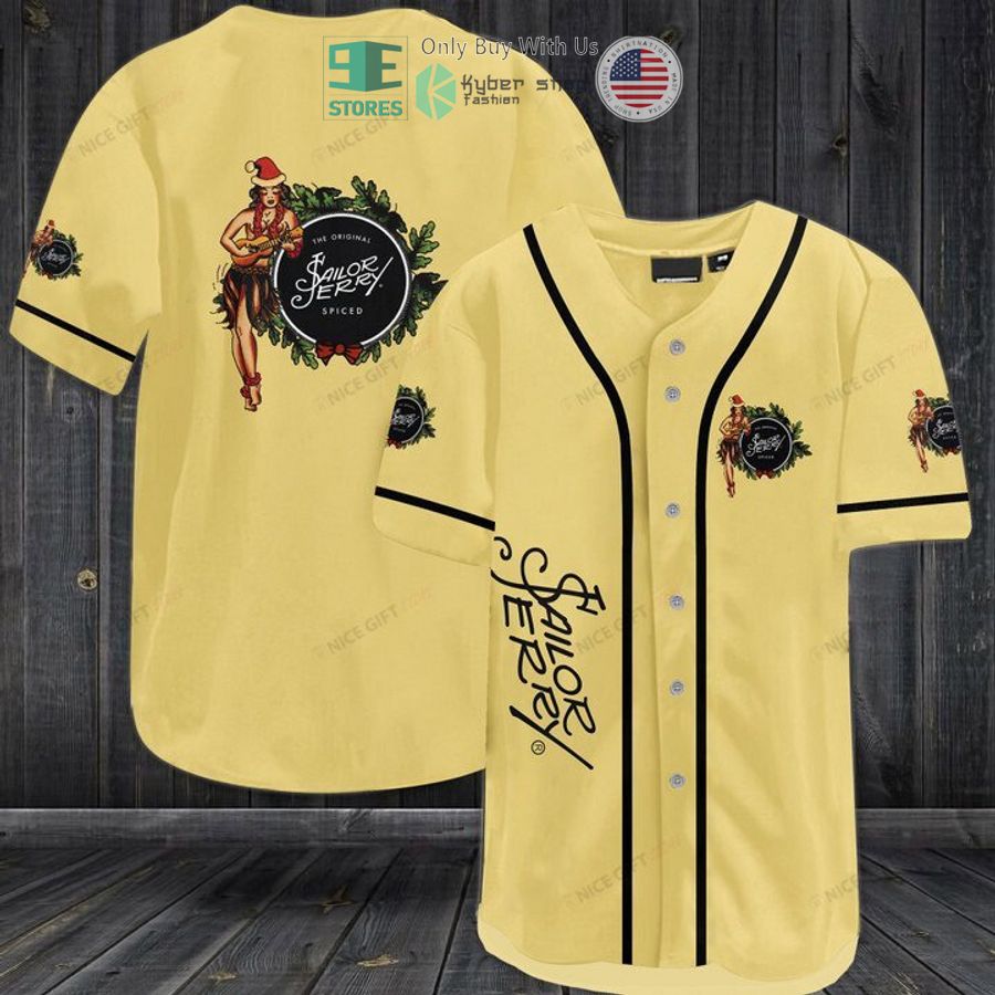 sailor jerry logo light yellow baseball jersey 1 77818