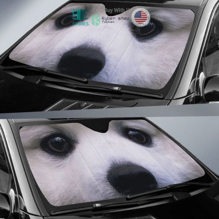 samoyed eyes car sun shade 2 66089