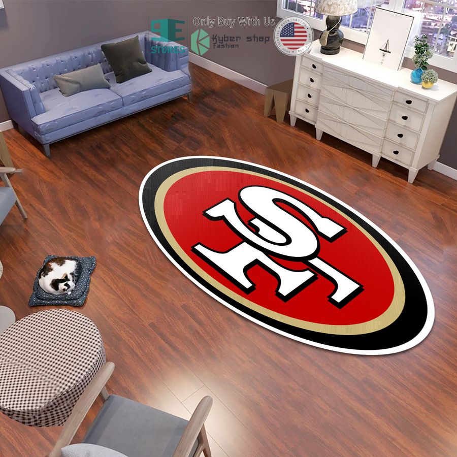san francisco 49ers logo shaped rug 1 80704