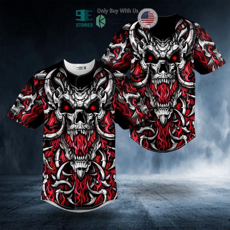 satan baphomet skull baseball jersey 1 57769