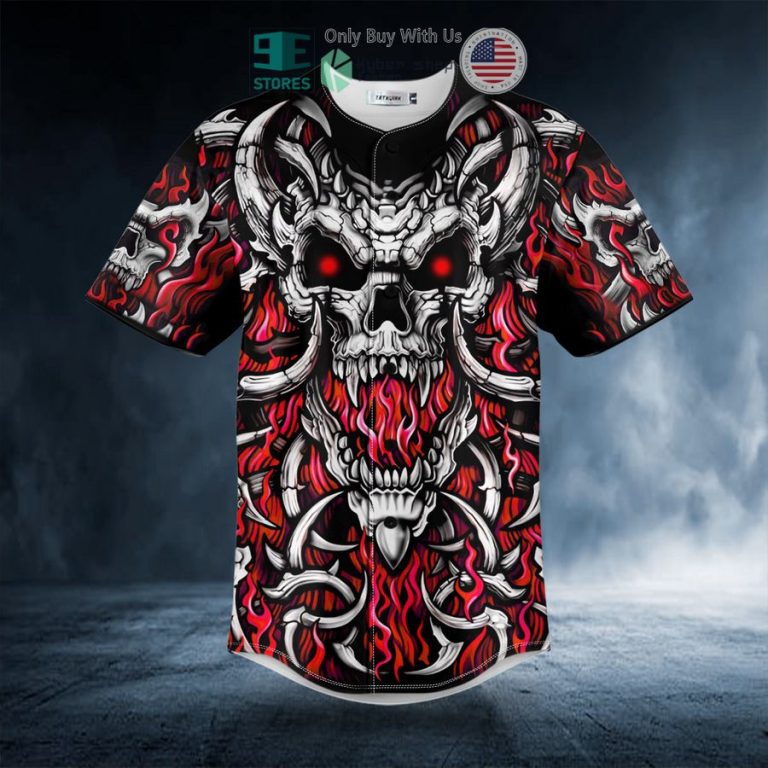 satan baphomet skull baseball jersey 3 48513