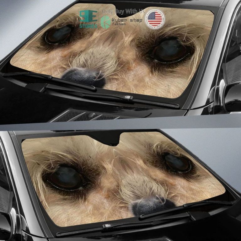 schnauzer eyes car sun shade 2 9358