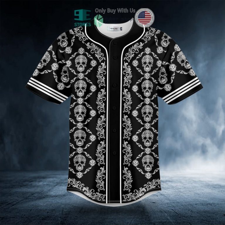 seamless pattern sugar skull baseball jersey 3 4274