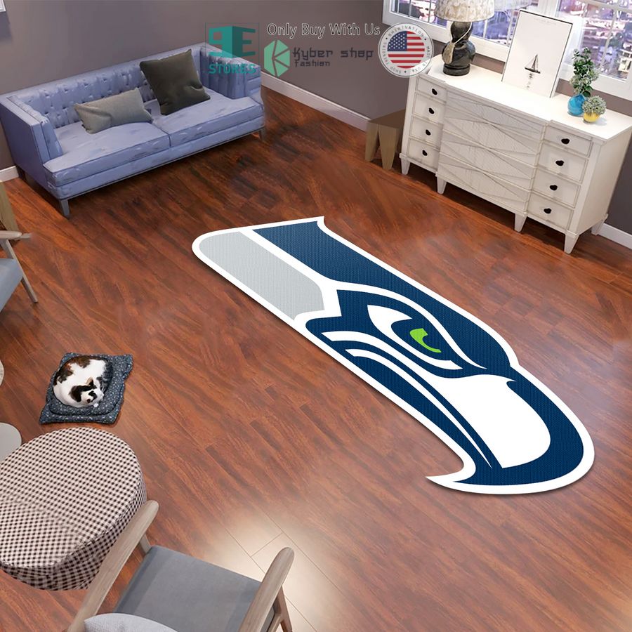 seattle seahawks logo shaped rug 1 81351