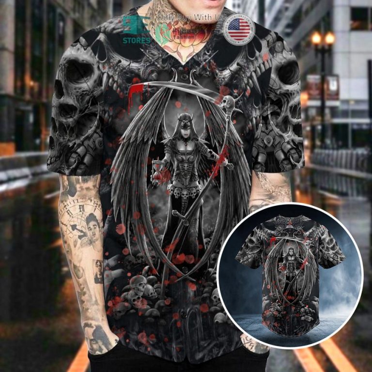 sexy angel of death skull baseball jersey 2 96355