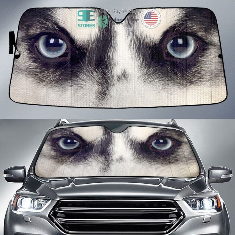 siberian husky eyes car sun shade 1 51767