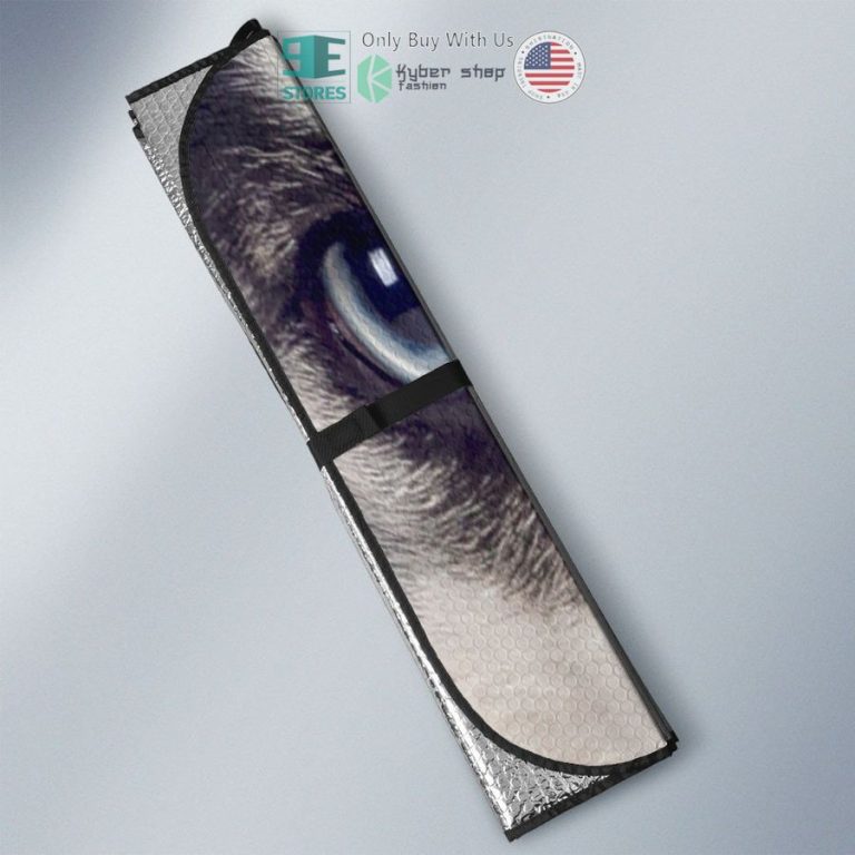 siberian husky eyes car sun shade 3 97683