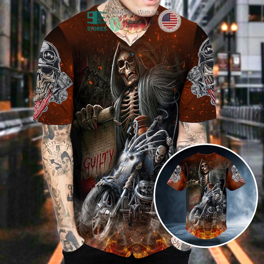 skeleton firer biker guilty skull baseball jersey 2 17007