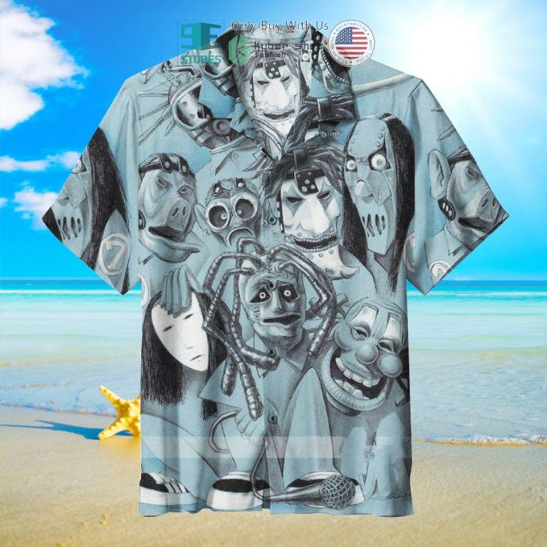 slipknot members art blue hawaiian shirt 1 11862