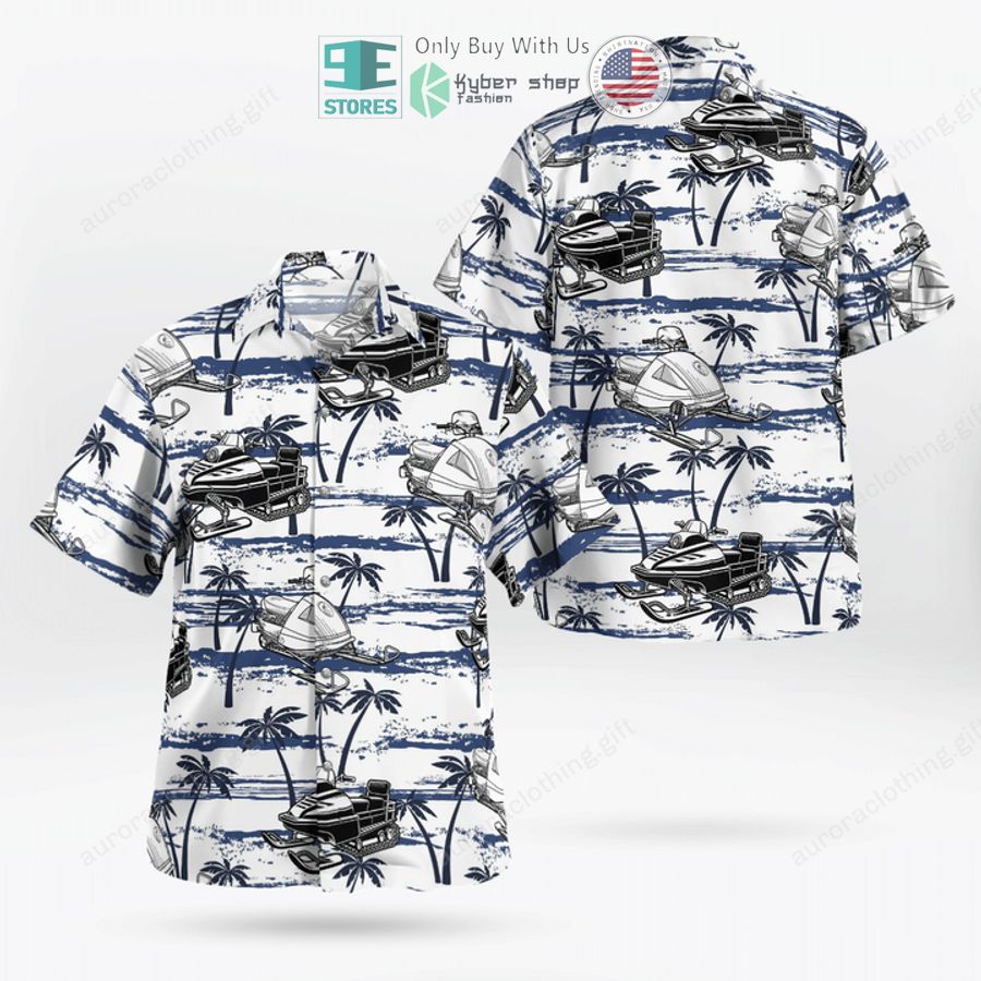 snowmobile palm tree hawaiian shirt shorts 1 8623
