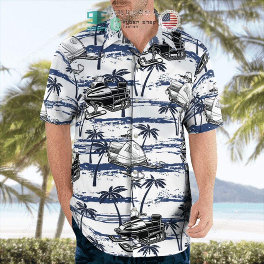 snowmobile palm tree hawaiian shirt shorts 2 32556