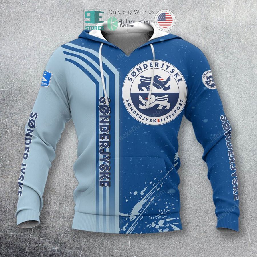 sonderjyske fodbold blue 3d polo shirt hoodie 2 91198