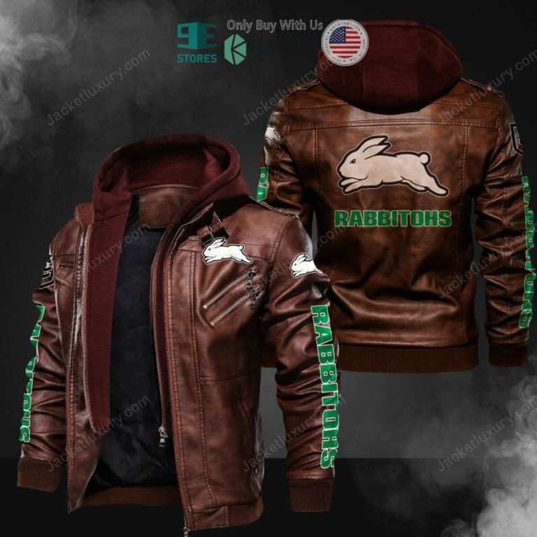 south sydney rabbitohs logo leather jacket 2 32300