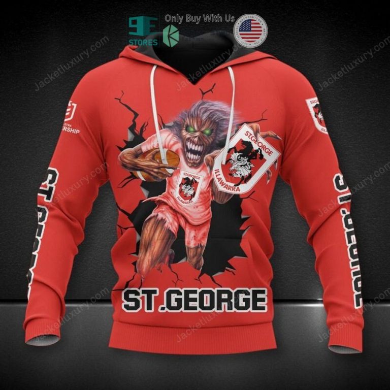 st george illawarra dragons eddie mascot red 3d hoodie polo shirt 1 91296