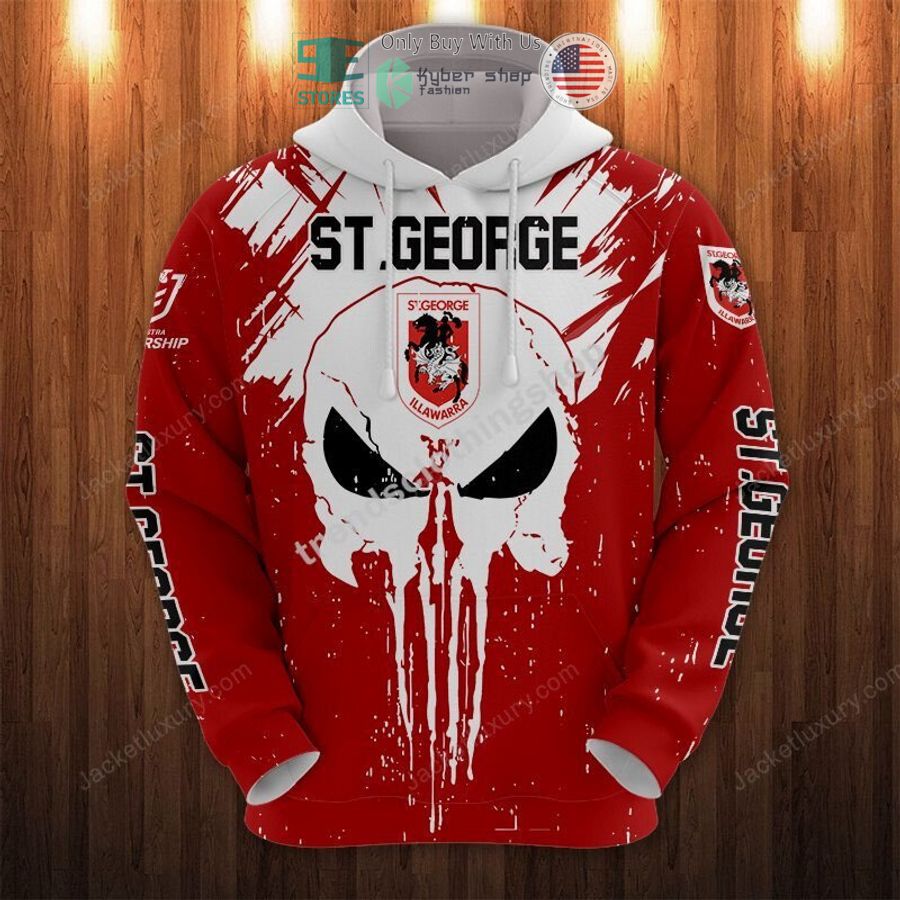 st george illawarra dragons punisher skull 3d hoodie polo shirt 1 33725