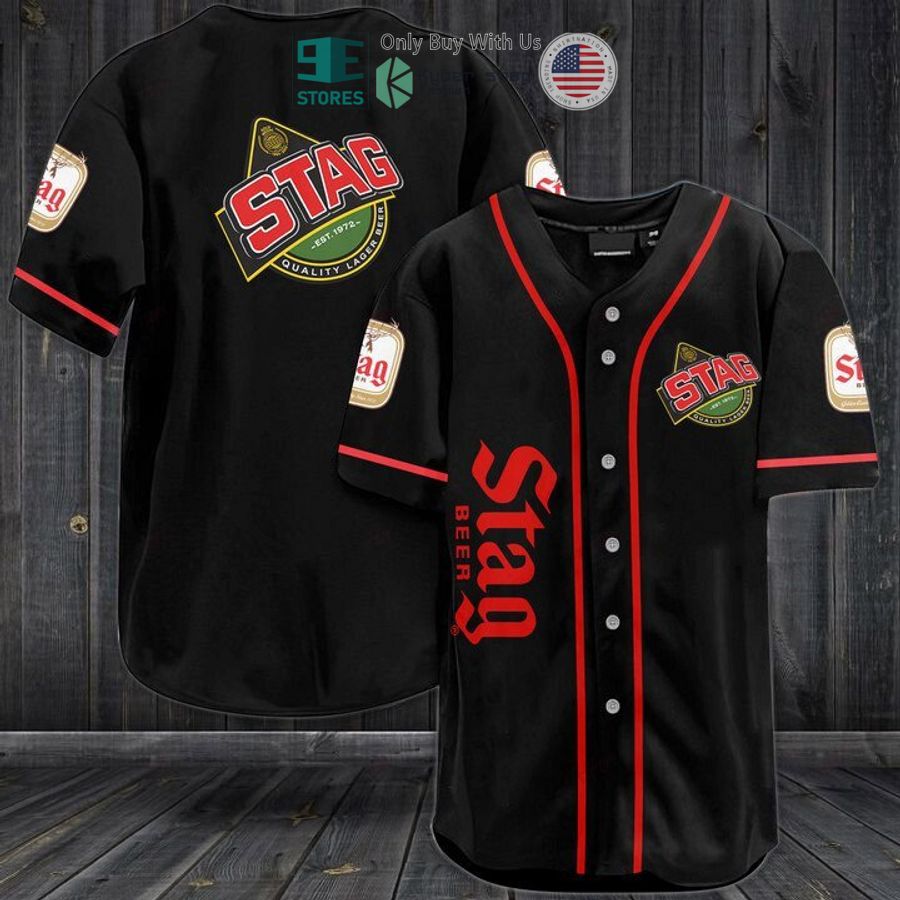 stag beer logo black baseball jersey 1 70268