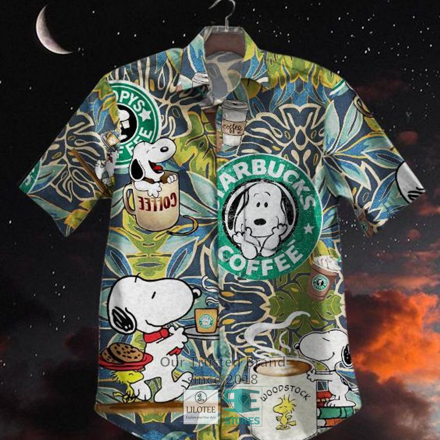 starbucks dog vintage hawaiian shirt 1 27428